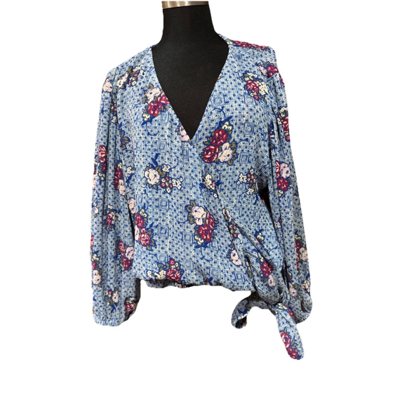 The Odells V-Neck Wrap Top Anthropologie XL - Picture 7 of 15